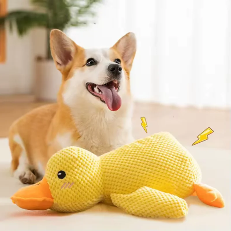 Duck Toy Plush Chew Resistant Durable Dog Toy with Quacking Sound