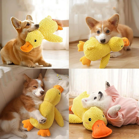 Duck Toy Plush Chew Resistant Durable Dog Toy with Quacking Sound