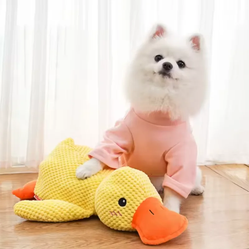 Duck Toy Plush Chew Resistant Durable Dog Toy with Quacking Sound