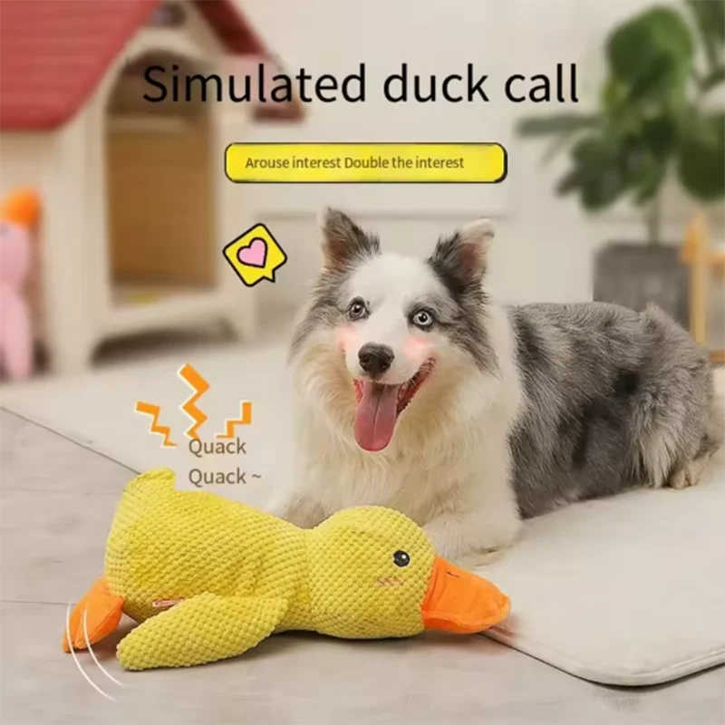 Duck Toy Plush Chew Resistant Durable Dog Toy with Quacking Sound