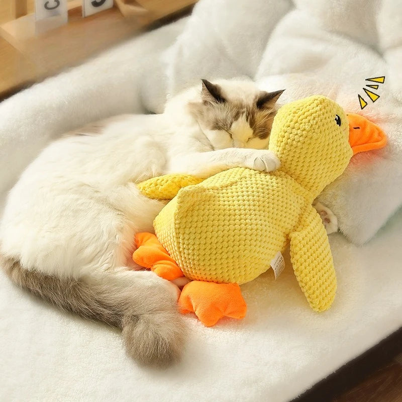 Duck Toy Plush Chew Resistant Durable Dog Toy with Quacking Sound